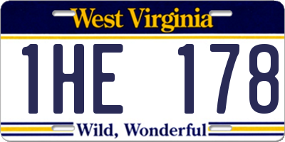 WV license plate 1HE178