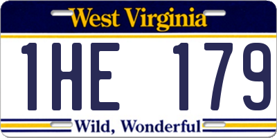 WV license plate 1HE179