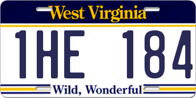 WV license plate 1HE184