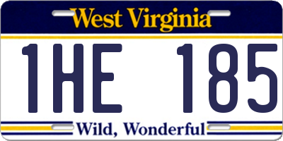 WV license plate 1HE185