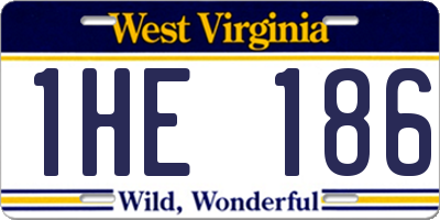 WV license plate 1HE186