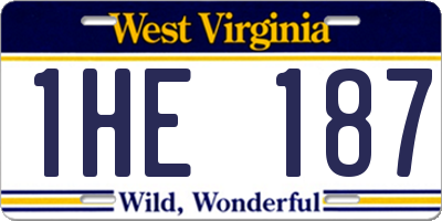 WV license plate 1HE187