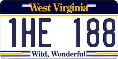 WV license plate 1HE188