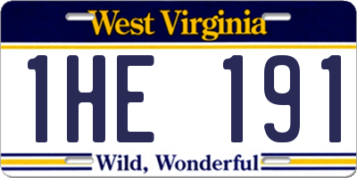 WV license plate 1HE191