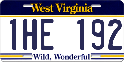 WV license plate 1HE192