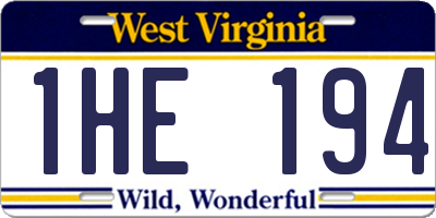 WV license plate 1HE194