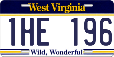 WV license plate 1HE196