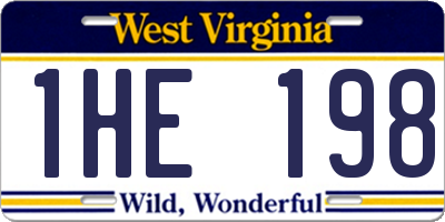 WV license plate 1HE198