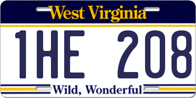 WV license plate 1HE208