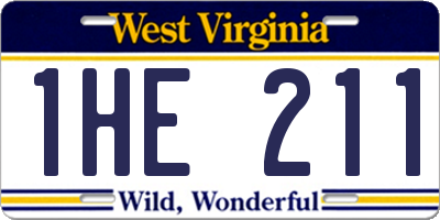 WV license plate 1HE211