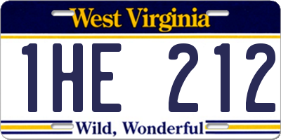 WV license plate 1HE212