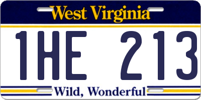 WV license plate 1HE213