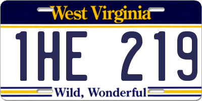 WV license plate 1HE219