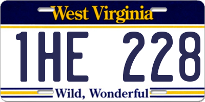 WV license plate 1HE228