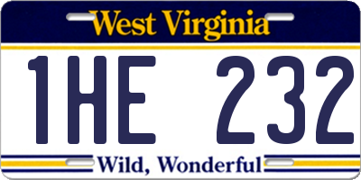 WV license plate 1HE232