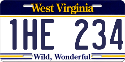 WV license plate 1HE234