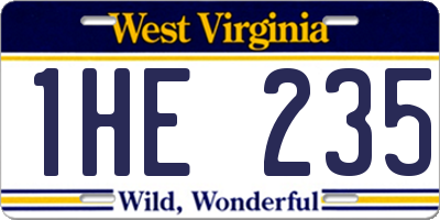 WV license plate 1HE235
