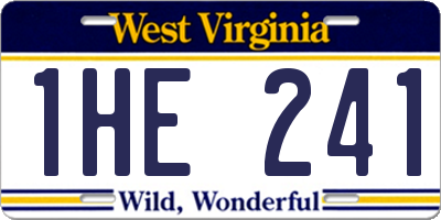 WV license plate 1HE241