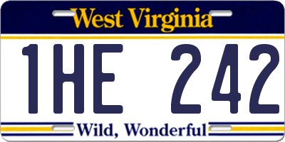 WV license plate 1HE242