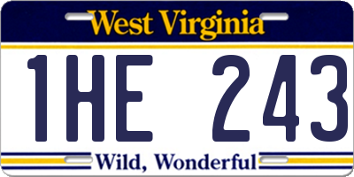 WV license plate 1HE243