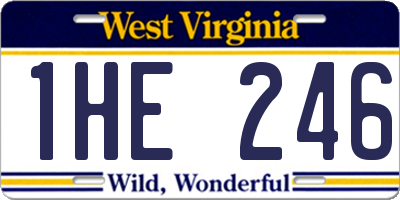 WV license plate 1HE246