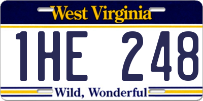 WV license plate 1HE248