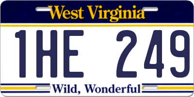 WV license plate 1HE249