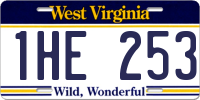 WV license plate 1HE253