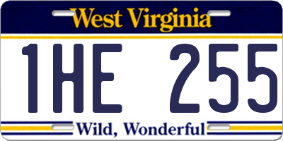 WV license plate 1HE255