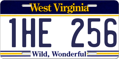 WV license plate 1HE256