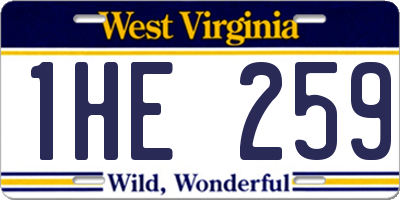 WV license plate 1HE259