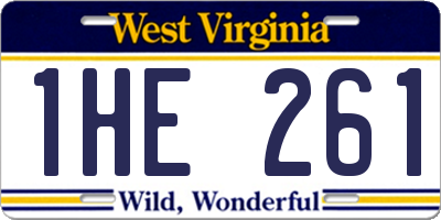 WV license plate 1HE261