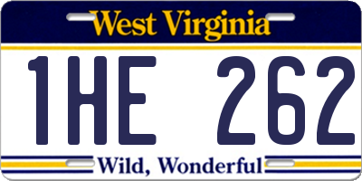 WV license plate 1HE262
