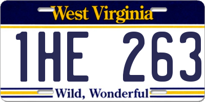 WV license plate 1HE263