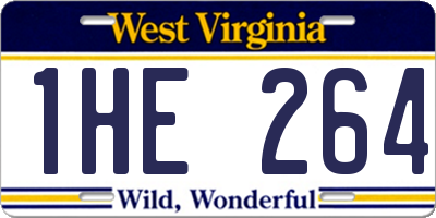 WV license plate 1HE264