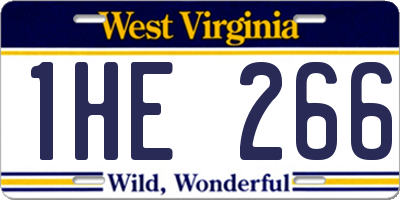 WV license plate 1HE266