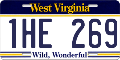 WV license plate 1HE269