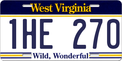 WV license plate 1HE270