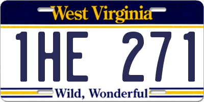 WV license plate 1HE271