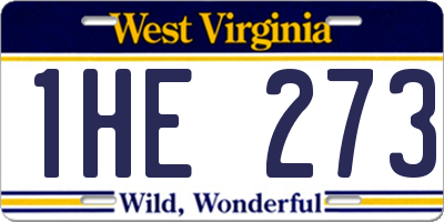 WV license plate 1HE273