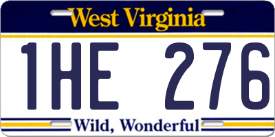 WV license plate 1HE276