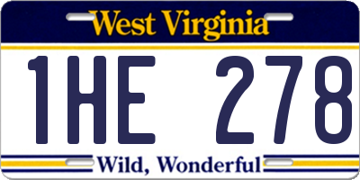 WV license plate 1HE278