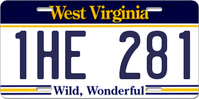 WV license plate 1HE281