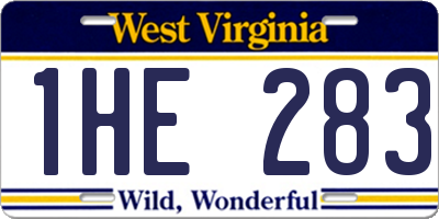 WV license plate 1HE283