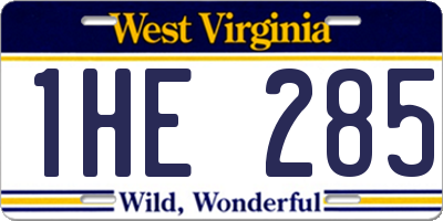WV license plate 1HE285