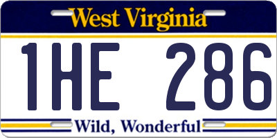WV license plate 1HE286