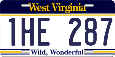 WV license plate 1HE287