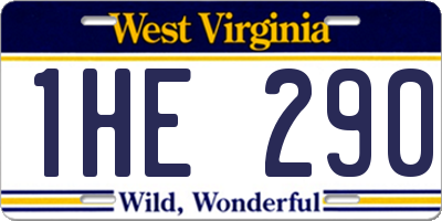 WV license plate 1HE290