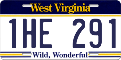 WV license plate 1HE291
