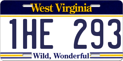 WV license plate 1HE293